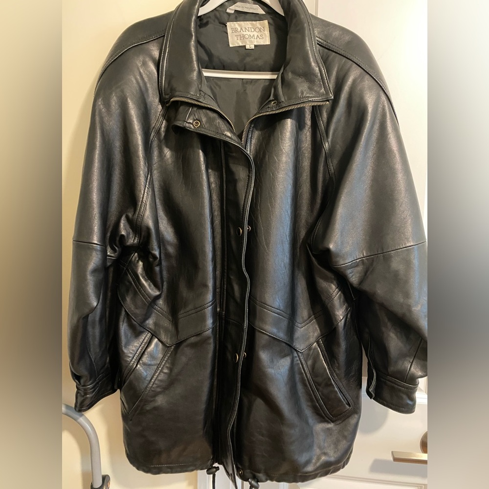 Vintage Brandon Thomas Ladies Leather Jacket Size L Excellent Condition
